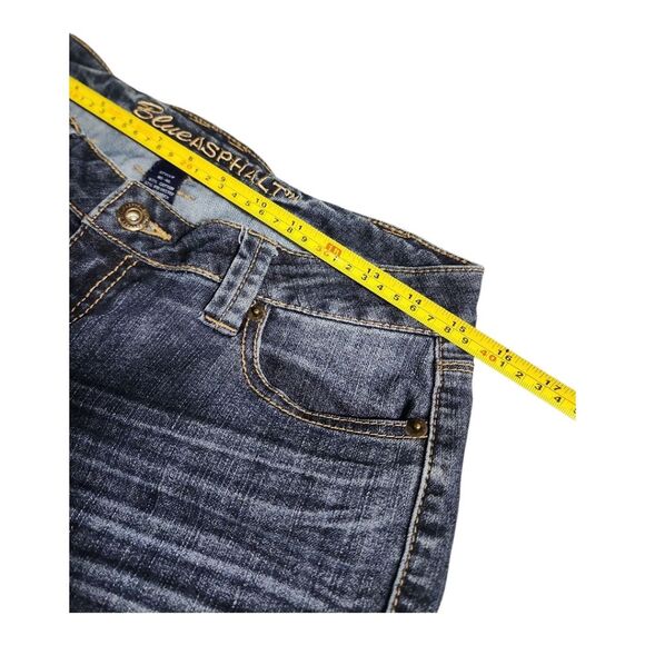 Blue Asphalt Straight Leg - Sz 7 Juniors – Low Rise Dark Wash Streetwear School - Picture 3 of 7